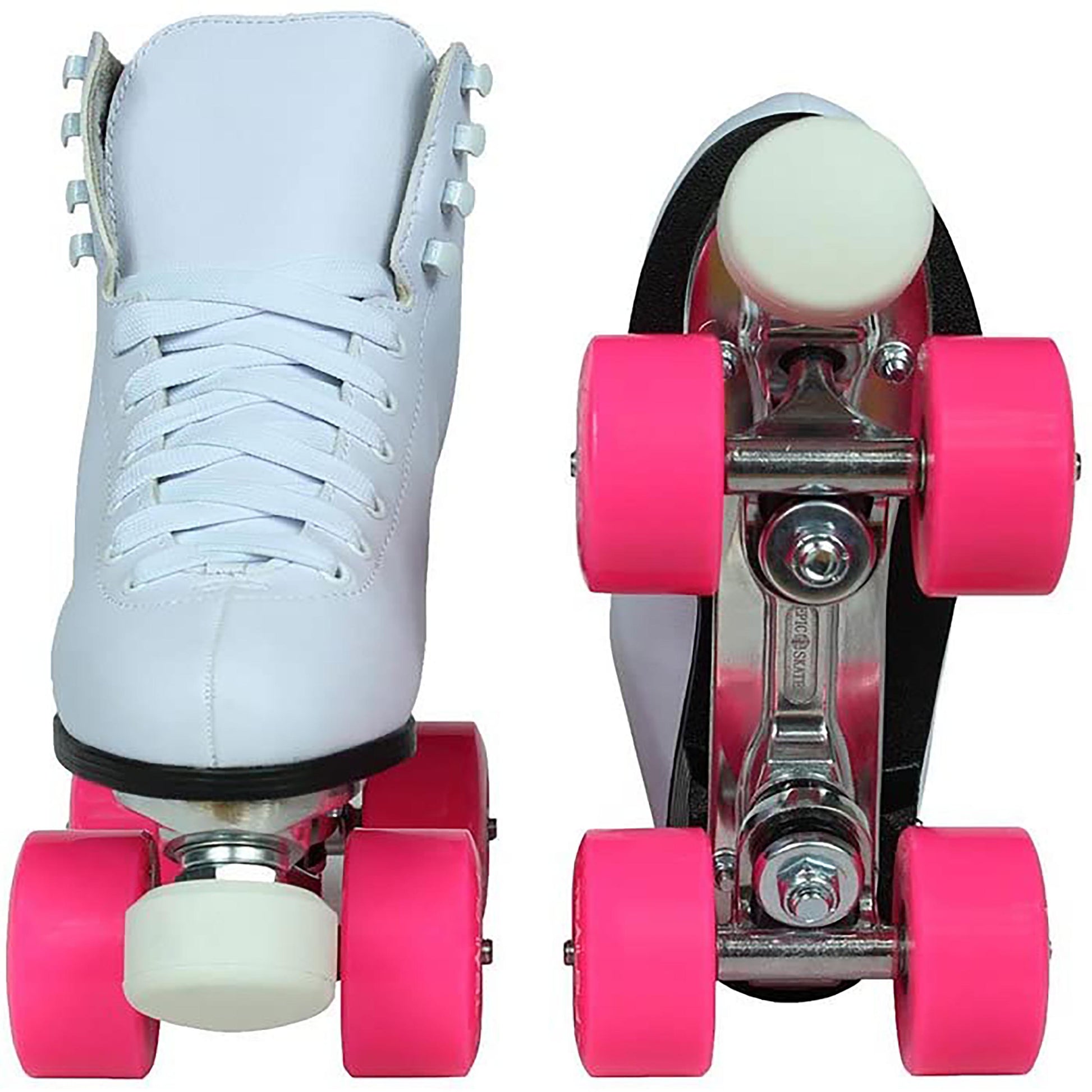 Epic Classic White & Pink Quad Roller Skates