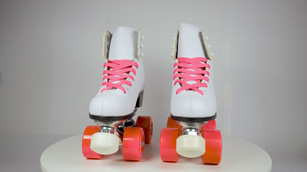 Epic Classic White & Pink Quad Roller Skates